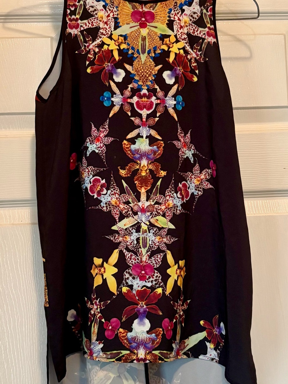 Clover Canyon Black Floral  Sleeveless Tunic-XS